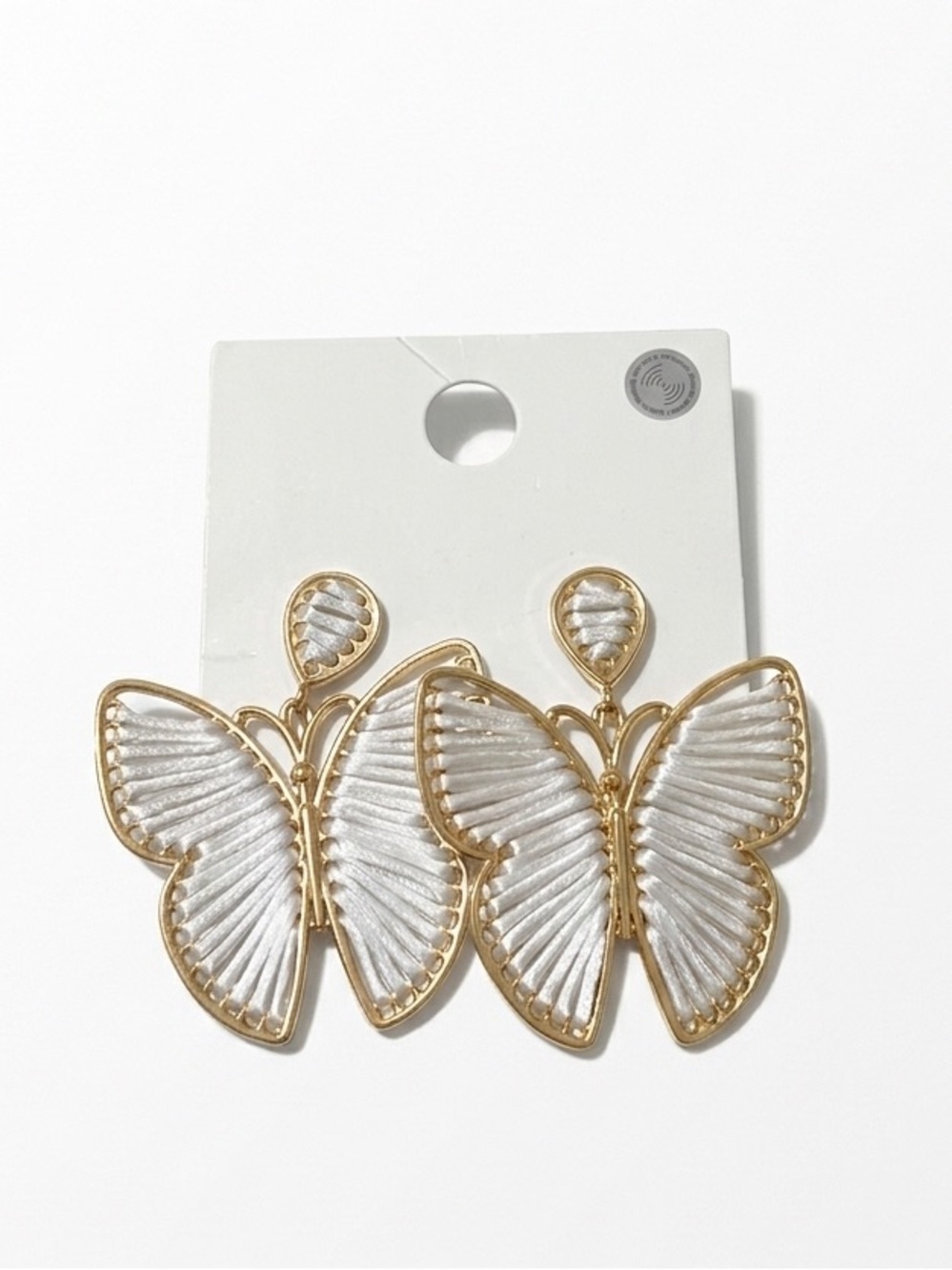 Woven Butterfly Drop Earrings